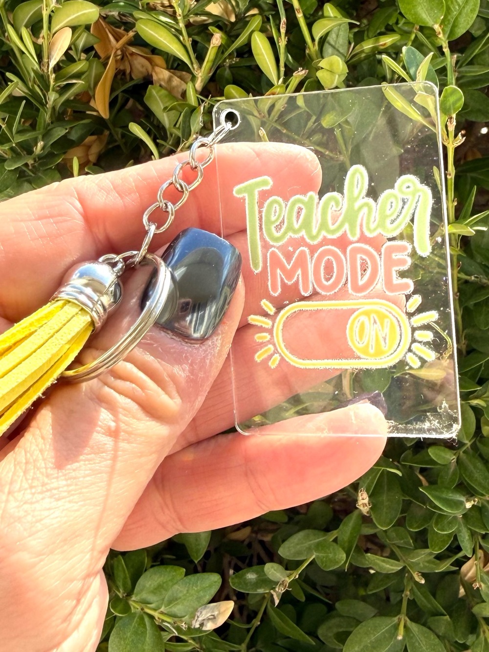 Teacher Mode On Acrylic Keychain | Handmade Teacher Gift | Funny Teacher Mode On